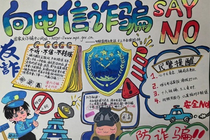 紫石中学开展“防范电信网络诈骗”手抄报评比活动